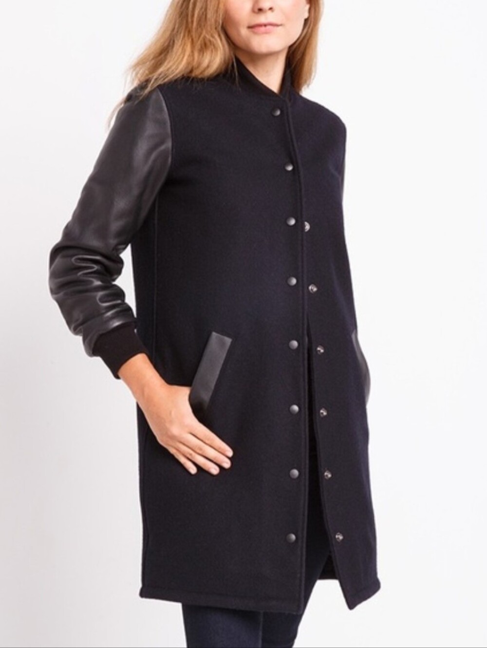 Roots Sorority Jacket With Leather Sleeves Size 6